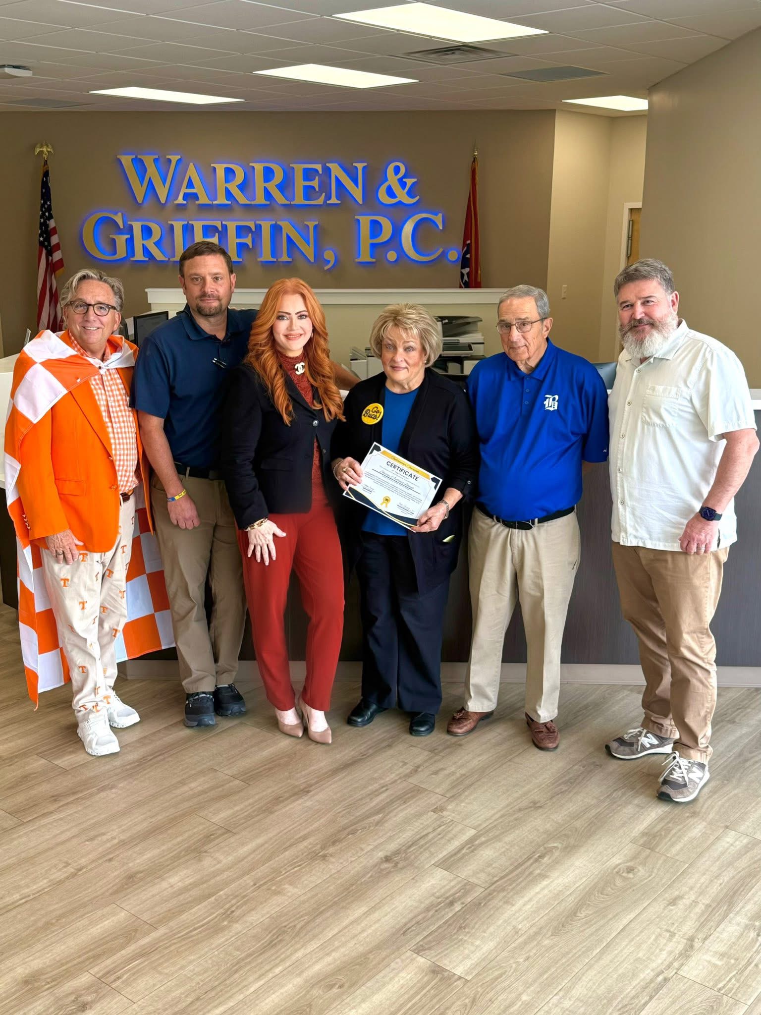 Donna Christian-Lowe with community leaders at Warren and Griffin